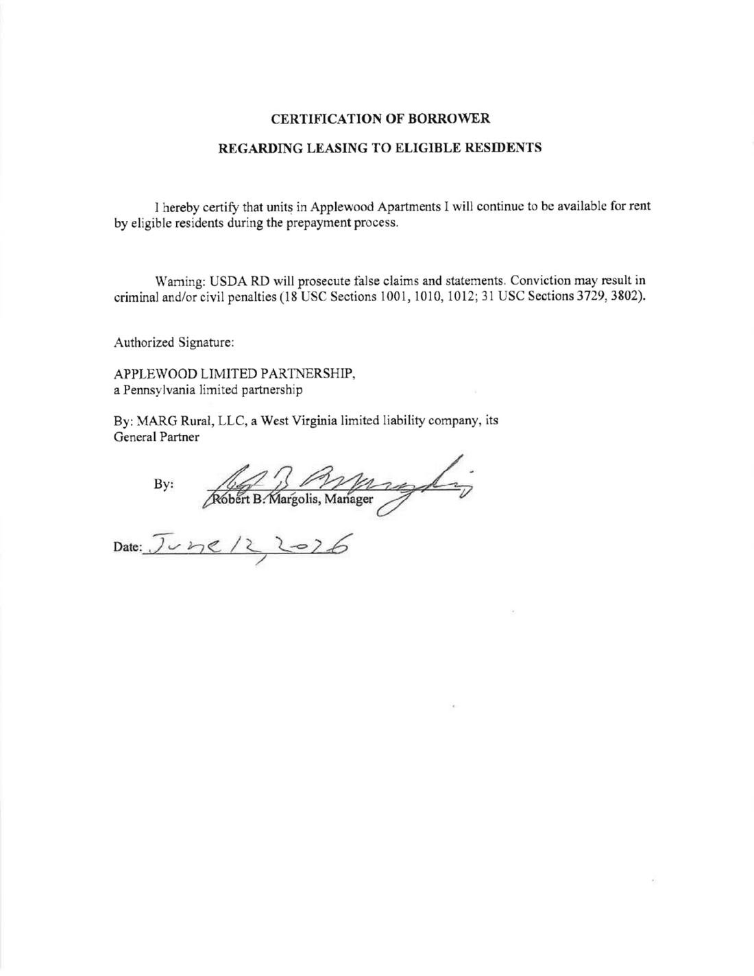 Page 6 of the owner's prepayment application.